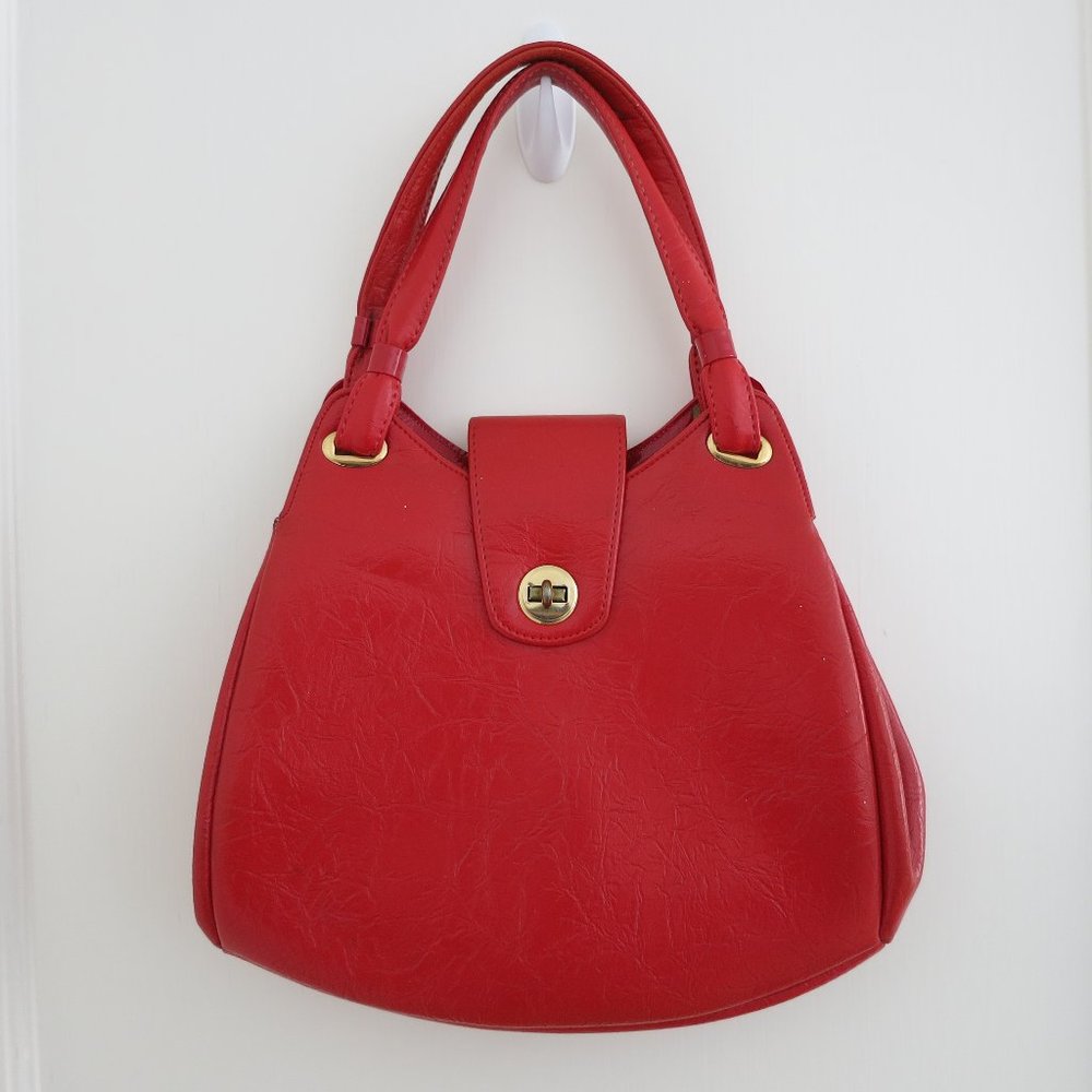 SOLD❗️1950s 1960s Vintage Red Crescent Hand Bag